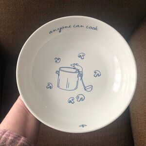 NWT Rae Dunn Disney Ratatouille Serving Bowl 8 1/4" Diameter "Anyone Can Cook"